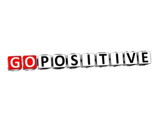 3D Word Go positive on white background