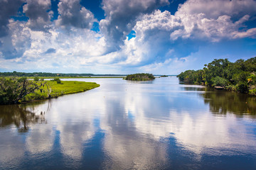 Clouds reflecting in the Tomoka River, at Tomoka State Park, Flo