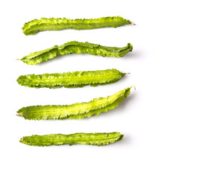 Winged bean vegetable over white background