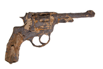 vintage revolver rusted