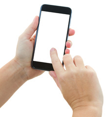 hands holding a modern smartphone