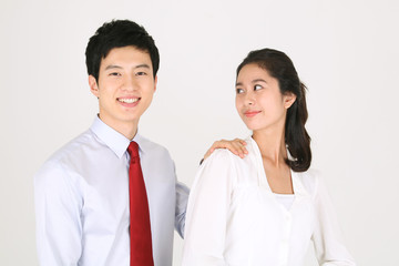 스튜디오 안 금연 컨셉 비즈니스 맨