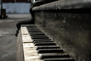 Close up of old piano