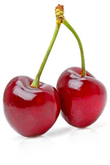 Two cherries close-up
