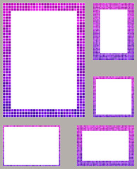 Pink purple mosaic frame set