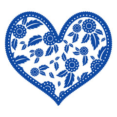 Heart with ornament. Vector illustration.