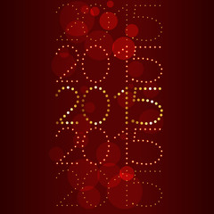 2015 written in golden dots in red background