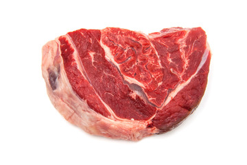 Shin of beef meat isolated on a white studio background,