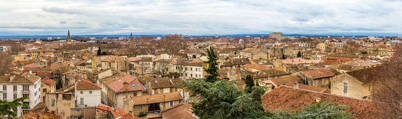 Panorama of medieval city Avignon in France