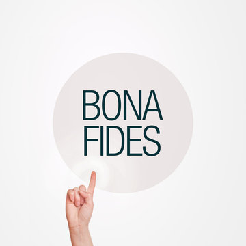 Hand pressing Bona Fides button