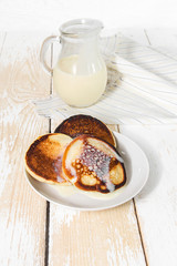 Pancakes with condensed milk