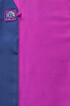Asian Fabric with an Embroidered Button