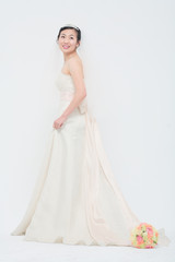 Fototapeta premium 웨딩드레스를 입은 여성