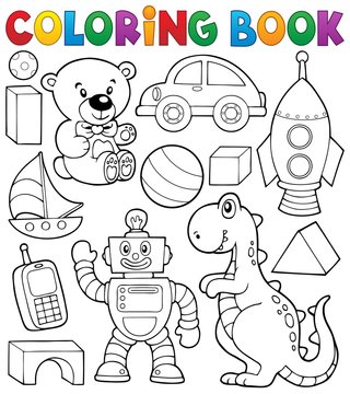 Coloring book with toys thematics 2