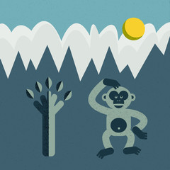 Monkey and tree