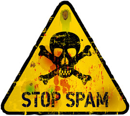 spam alert sign, vector illustration - obrazy, fototapety, plakaty