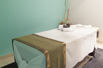 massage table in hotel interor