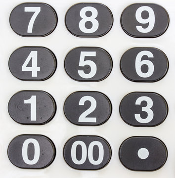 Numeric white keypad, close - up