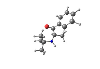 Bupropion molecule isolated on white