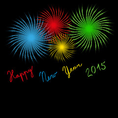 fireworks happy new year 2015