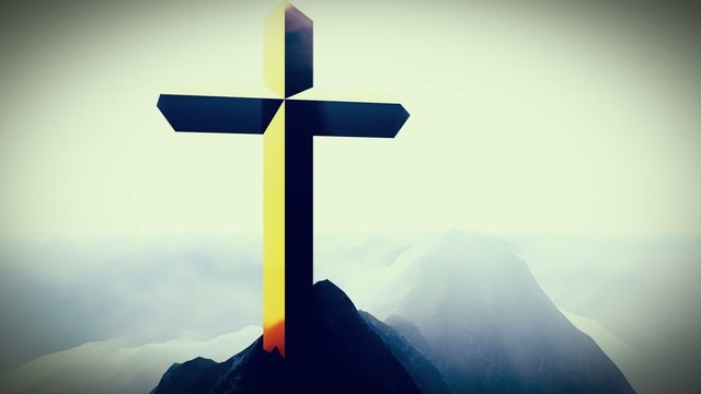 Christian Cross on a mountain