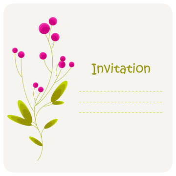 Invitation with stylized berries