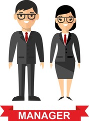 Set of vector business peoples