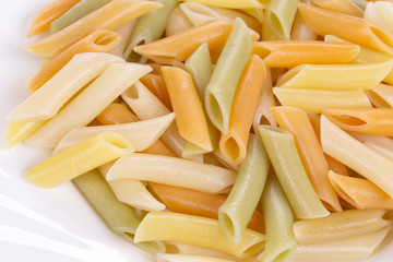 Colorful penne pasta