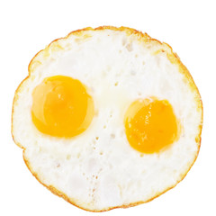 Fried eggs on white