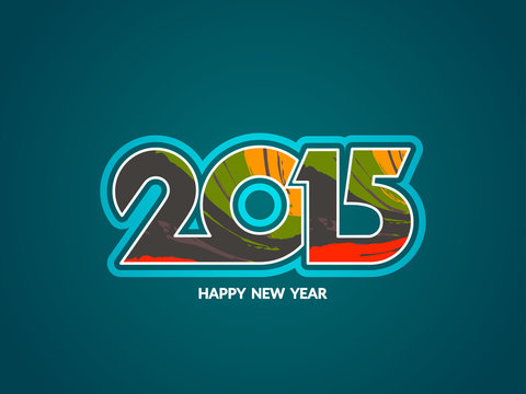 happy new year 2015 text design.