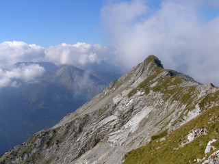 Mountain ridge in Bavarian Alps