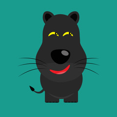 tricky black leopard gartoon character