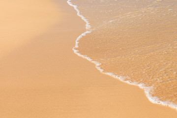 Soft wave of the sea on the sandy beach, Boavista - Cape Verde