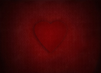 Valentinstag Herz Symbol auf rotem retro Hintergrund