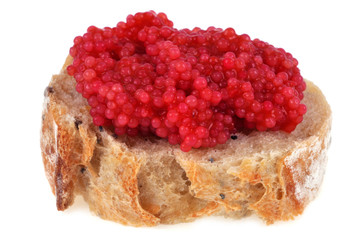 Tartine de caviar rouge