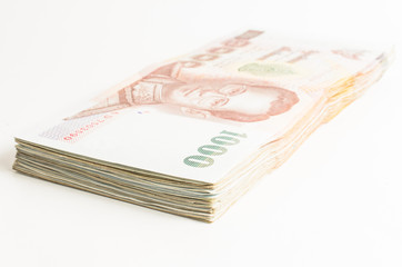 thai banknote on white background