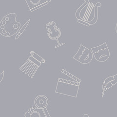seamless background with symbols of art