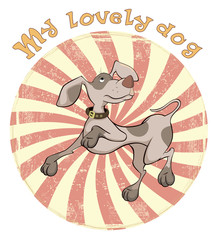Obraz premium Hunting Dog Badge Cartoon