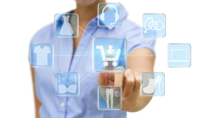 Woman shopping online