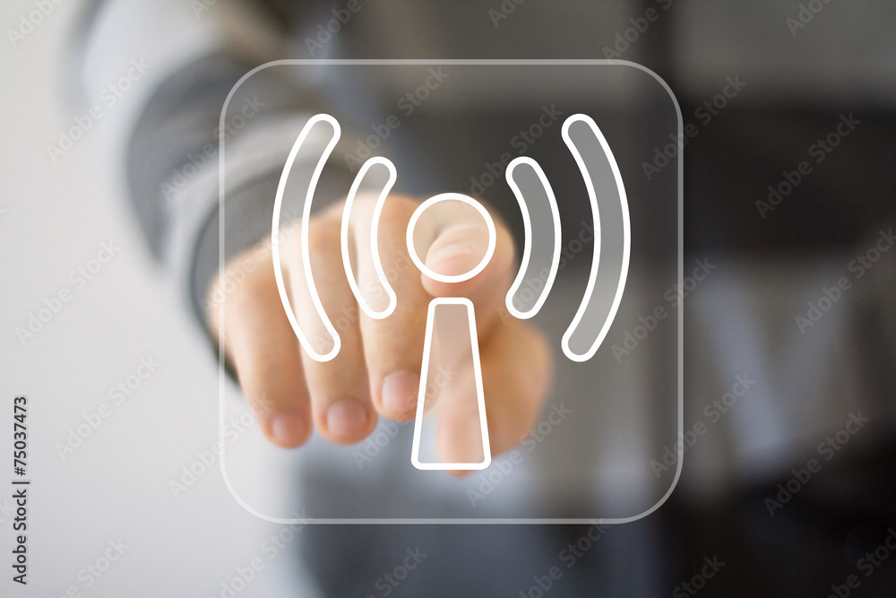Poster business button wifi connection signal
