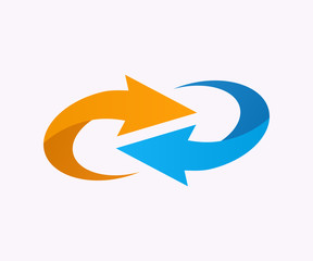 Vector logo design element. Arrow, circle