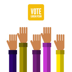 Obraz premium Hands voting. flat design elements. vector illustration