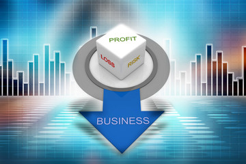 Profit, loss, risk in business concept