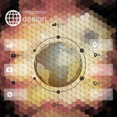 Infographic template for business design, hexagonal design