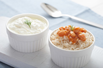 Pilaf Yogurt and Red Beans