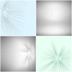Set of Abstract 3D hexagonal backgrounds, vector template for