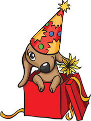 cartoon dachshund birthday gift dog
