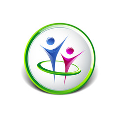 Abstract human figures Vector logo template