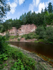 sandstone cliffs in the Gaujas National Park, Latvia