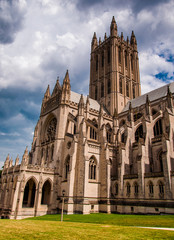 Summer storm clouds over the Washington National Cathedral, DC